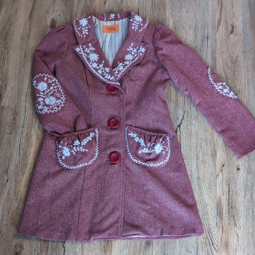 Voom By Joy Han Wool Embroidered Coat